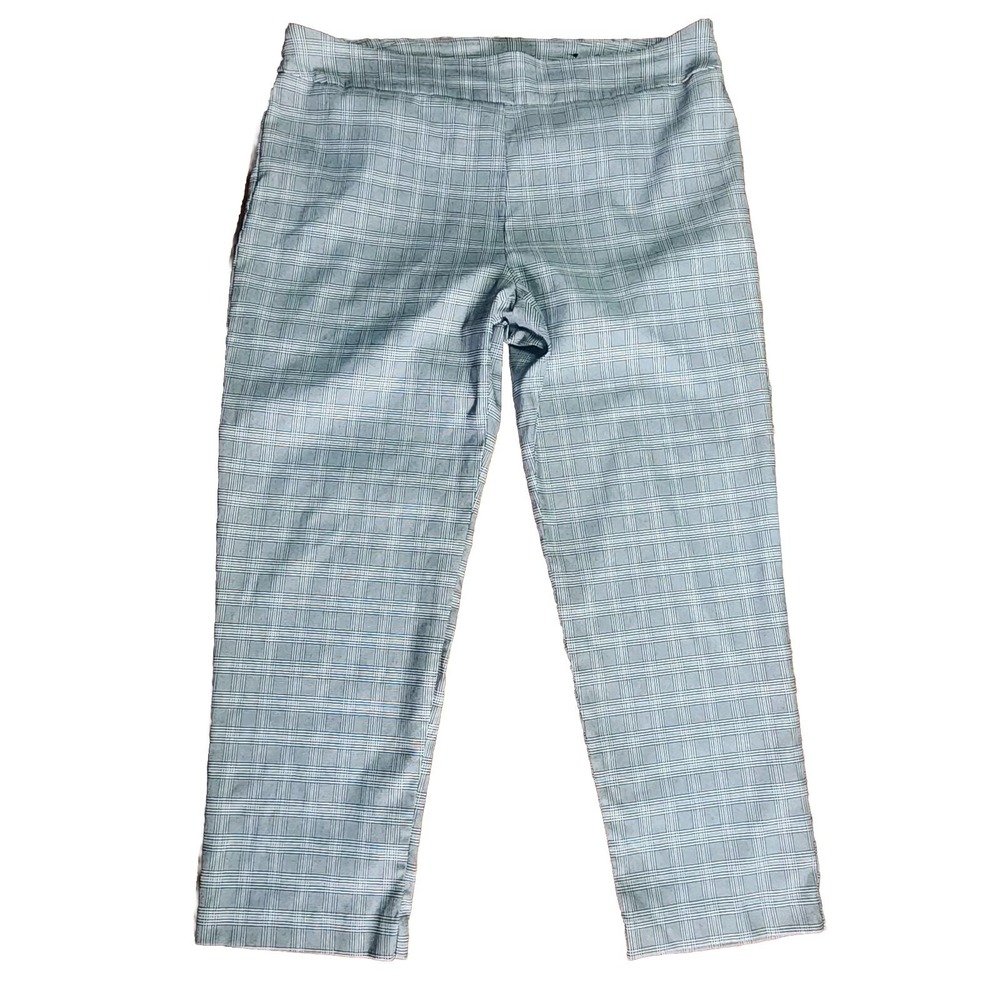 Avenue‎ Pants Womens Plus Size 24 Average Gray Plaid Pull On Business Career